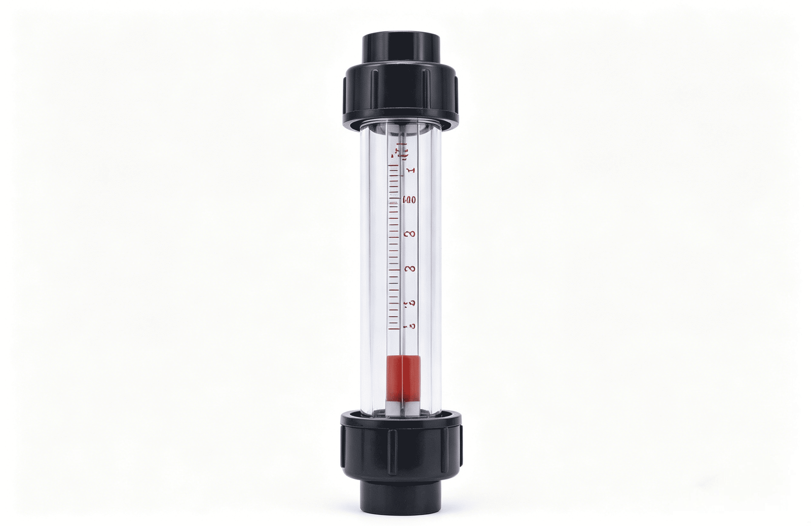 Plastic tube rotameter for corrosive chemical applications